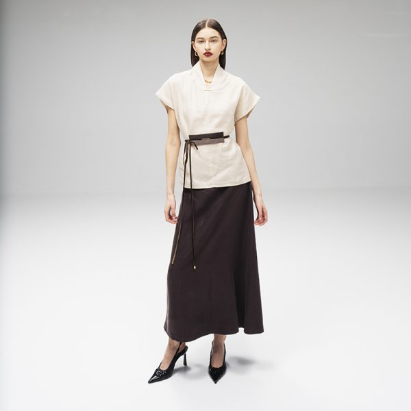 Top and skirt with belt