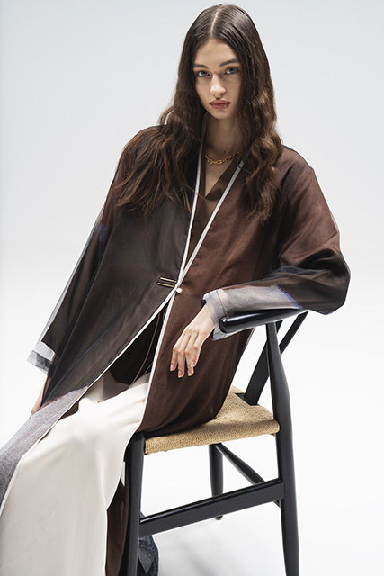 brown organza