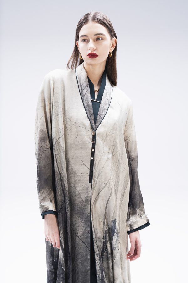 green print silk