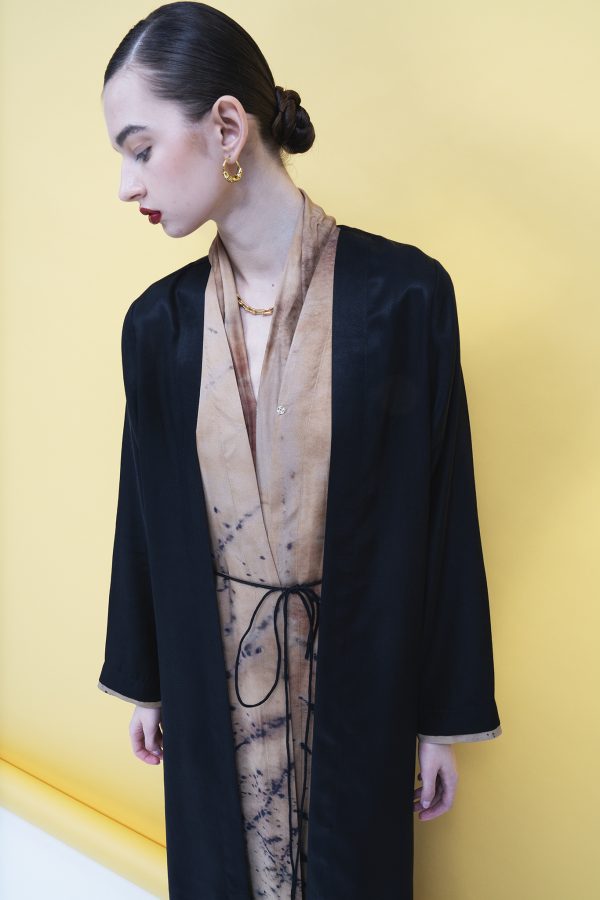 Black silk with brown