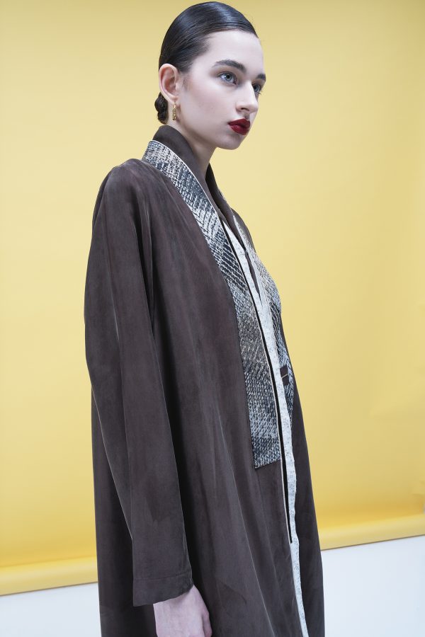 Brown silk