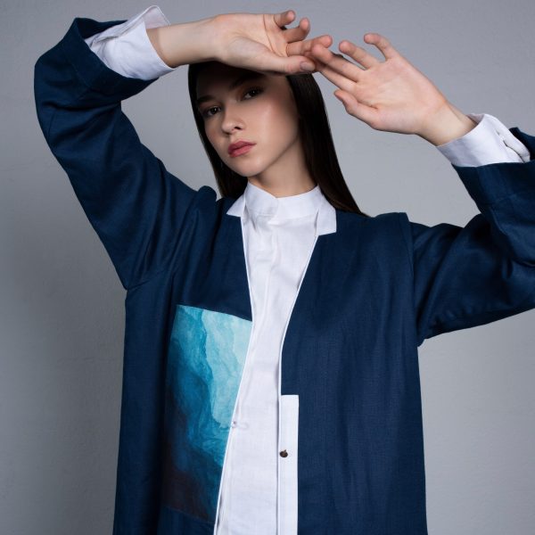 BLUE LINEN WITH ART BLUE