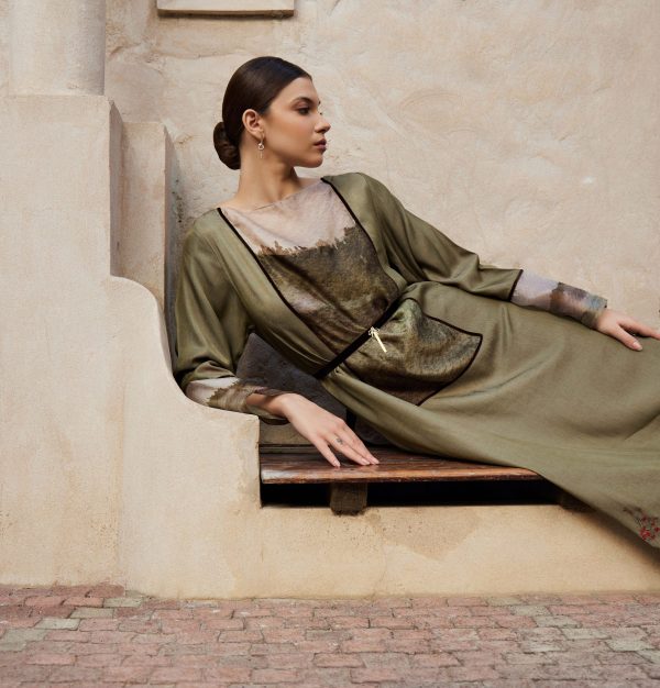Green viscous dress