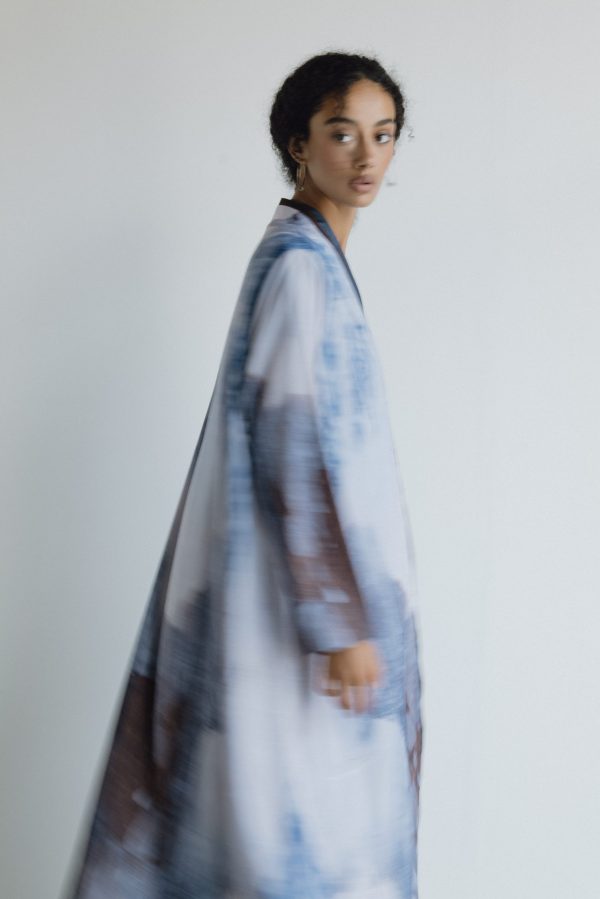 light crepe gray abaya